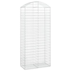 vidaXL Дъговидна габионна кошница 100x50x220/240 см поцинковано желязо