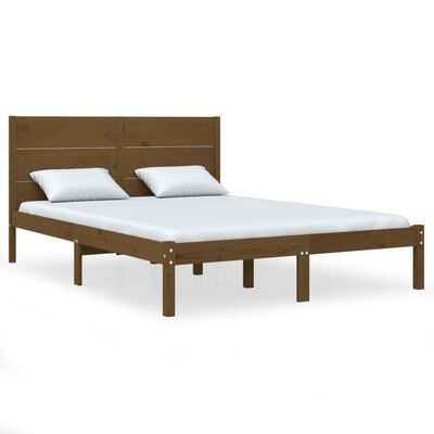 vidaXL Рамка за легло, меденокафява, бор масив, 120x200 см