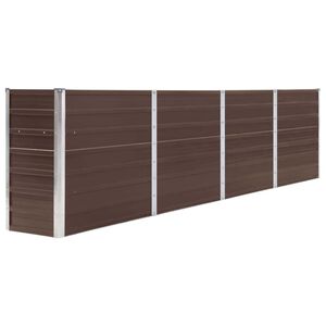 vidaXL Повдигната леха, 320x40x77 см, поцинкована стомана, кафява