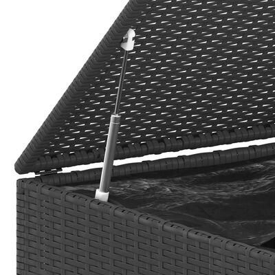 vidaXL Кутия за градински възглавници PE Ратан 194x100x103 см черна
