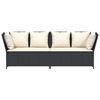 vidaXL Градински диван с възглавници, черен полиратан