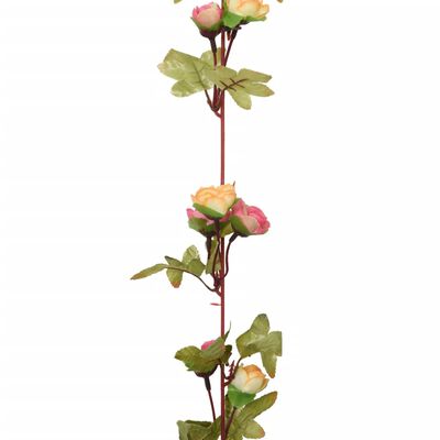 vidaXL Гирлянди от изкуствени цветя 6 бр розови 215 см