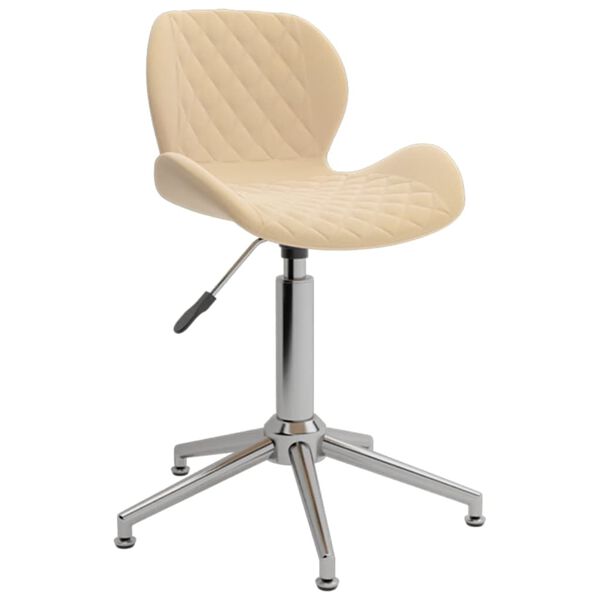 vidaXL Въртящ се трапезен стол, кремав, кадифе