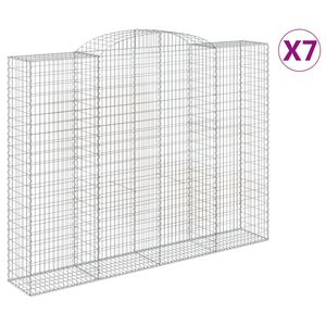 vidaXL Габионни кошници арка 7 бр 300x50x220/240 см поцинковано желязо