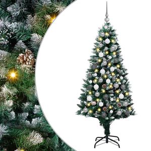 vidaXL С изкуствено коледно дърво с 300 LED светодиода Зелен 180 cm