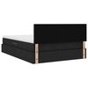 vidaXL Легло с място за съхранение и LED Черно 140 x 200 cm текстил