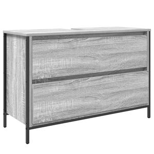 vidaXL Шкаф за баня с чекмеджета сив сонома 90x34,5x60 cm