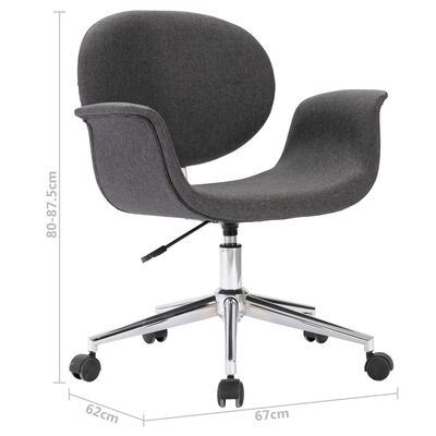 vidaXL Въртящи се трапезни столове, 6 бр, сиви, текстил