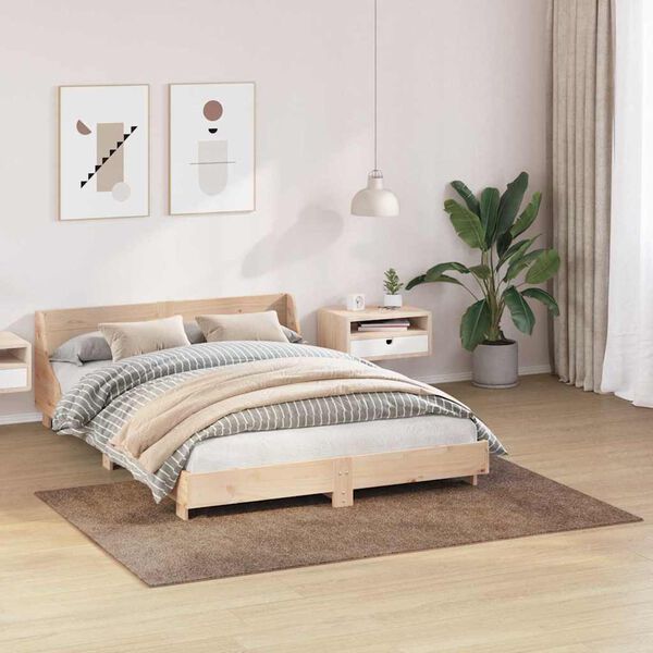 vidaXL Антихлъзгащ shaggy килим Кафяво 140 x 200 cm ПП