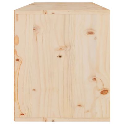 vidaXL Стенен шкаф, 80x30x35 см, борово дърво масив