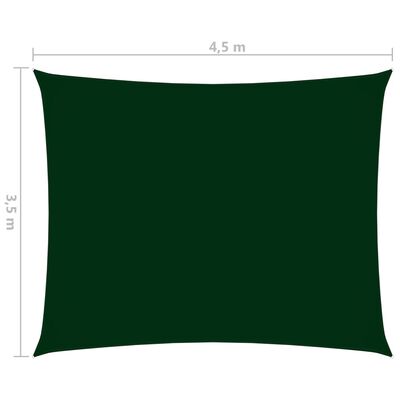 vidaXL Платно-сенник, Оксфорд плат, правоъгълно, 3,5x4,5м, тъмнозелено