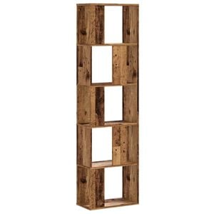 vidaXL Библиотека 5 рафта старо дърво 45x23,5x162,5 см инженерно дърво