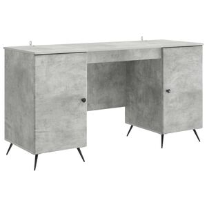 vidaXL Бюро Бетонно сиво 142,5 x 50 x 75 см Инженерна дървесина