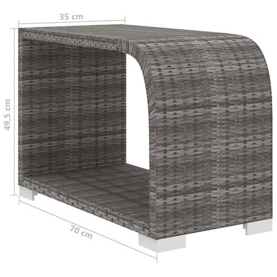 vidaXL Градински комплект с възглавници, 10 части, полиратан, сив