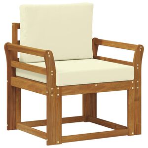 vidaXL Външен диван Солидно акациево дърво и полиестер Естествен