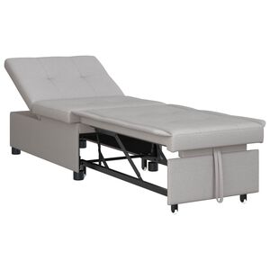 vidaXL Разтегателен диван с матрак Сив 194 x 50 x 82 см текстил