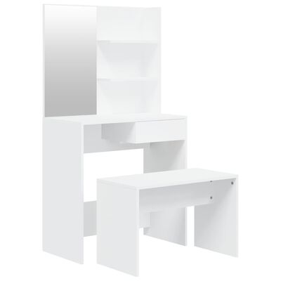 vidaXL Комплект тоалетка, бяла, 74,5x40x141 см