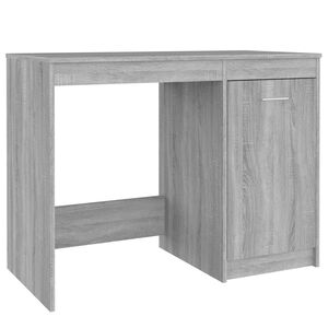 vidaXL Бюро, сив сонома, 100x50x76 см, инженерно дърво