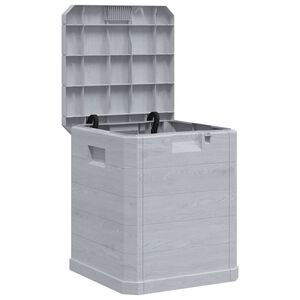 vidaXL Градинска кутия за съхранение, 90 л, светлосива