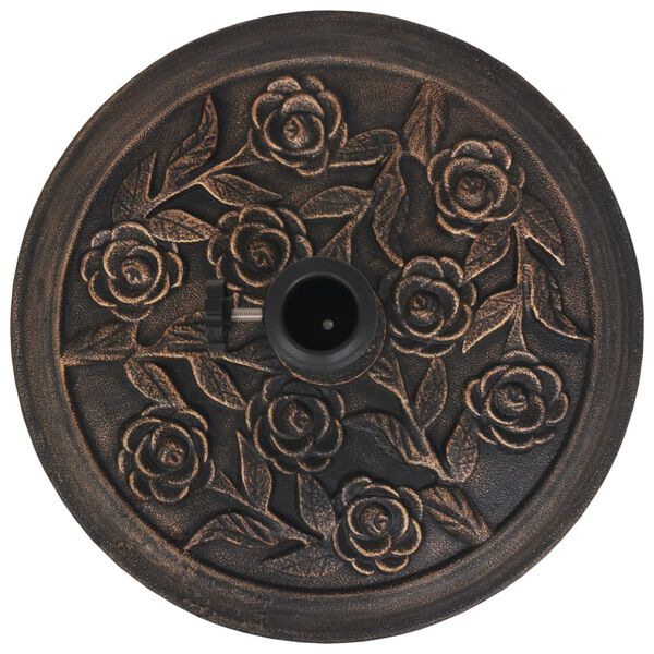 vidaXL Основа за чадър, смола, кръгла, бронз, 9 кг