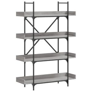 vidaXL Библиотека 4 рафта сив сонома 100x33x145,5 см инженерно дърво
