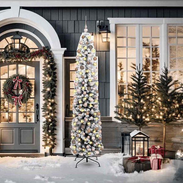 vidaXL С изкуствено коледно дърво с 300 LED светодиода Зелен 210 cm