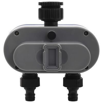 vidaXL Дигитален таймер за поливане с двоен изход и сензор за дъжд