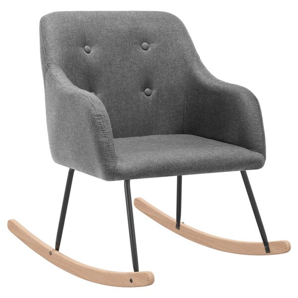 vidaXL Люлеещ се стол, светлосив, текстил