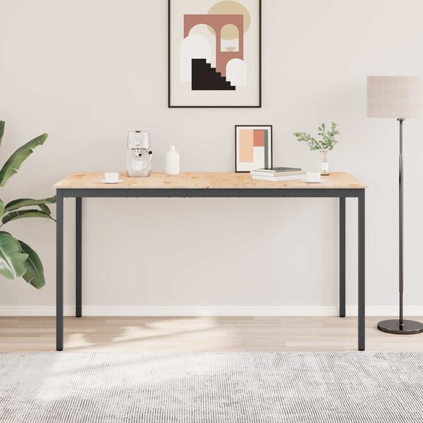 vidaXL Бар маса Естествен 110 x 55 x 105 см Солидно борово дърво