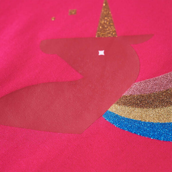 Детска тениска с дълъг ръкав, яркорозова, 104