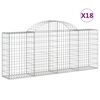 vidaXL Габионни кошници арка 18 бр 200x30x80/100 см поцинковано желязо