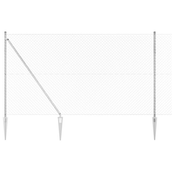 vidaXL Стълб за ограда. Сребрист 10 x 1,5 м (мрежа 40 x 40 мм) Стомана