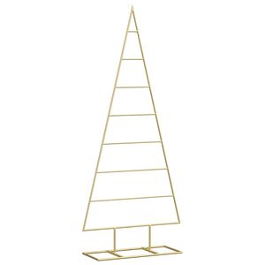 vidaXL Метално коледно дърво Златист 125 cm Прахово покритие стомана