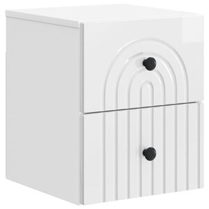 vidaXL Спален шкаф с монтаж на стена Бял гланц 33 x 34,5 x 40 см