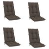 vidaXL Накланящи градински столове с възглавници, 4 бр, тик масив