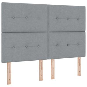 vidaXL LED кутия за пружини с легло Светлосиво 140 x 190 cm текстил