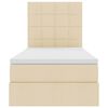 vidaXL Легло с място за съхранение и LED Кремав 90 x 190 cm Полиестер