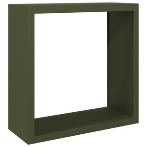 vidaXL Стойка за дърва за огрев, зелена, 100x40x100 см, стомана