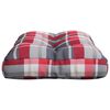 vidaXL Палетна възглавница, червено каре, 50x40x12 см, текстил