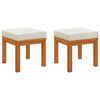 vidaXL Градински табуретки с възглавници 2 бр 40x40x42 см акация масив