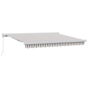 vidaXL Прибираща се тента Светлосив и бял 300 x 250 cm