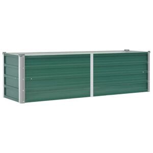 vidaXL Градинска висока леха поцинкована стомана 160x40x45 см зелена
