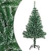 vidaXL Изкуствена коледна елха с флокиран сняг, зелена, 120 см