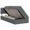 vidaXL LED легло за съхранение с матрак Тъмносиво 90 x 200 cm Текстил
