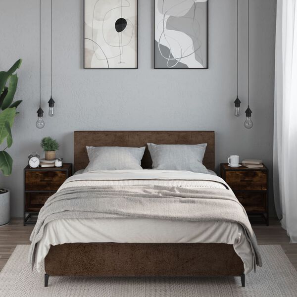 vidaXL Нощни шкафчета, 2 бр, опушен дъб, 40x31x50 см, инженерно дърво