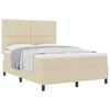 vidaXL Легло с пружинирана основа с таблото Крем 140 x 200 cm текстил