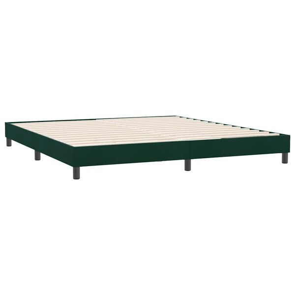 vidaXL Box Spring легло без матрак Тъмнозелено 180x220 cm кадифе