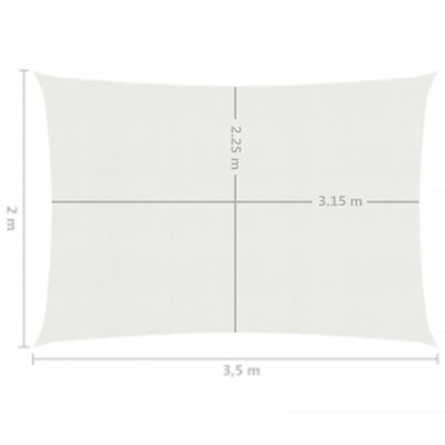 vidaXL Платно-сенник, 160 г/м², бяло, 2x3,5 м, HDPE