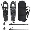 vidaXL 3 в 1 снегоходки с туристически пръчки Черно 30 инча