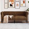 vidaXL Диван Chesterfield с възглавница Кафяво 182.5 x 74.5 x 74.5 см